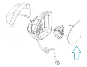 Wkład lusterka zewnętrznego Astra K