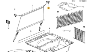Wspornik mocowania siatki przedziału ładunkowego Opel Astra J 