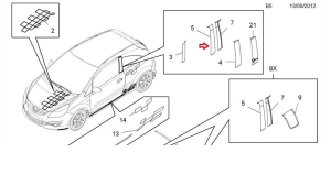 Naklejka ozdobna drzwi Opel Corsa D 3 drzwi lewa