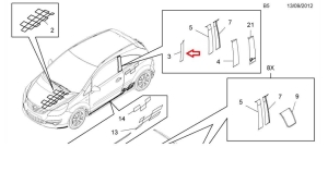 Naklejka ozdobna drzwi Opel Corsa D 3 drzwi lewa