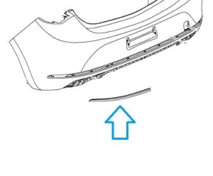 Listwa chromowana zderzaka tylnego Astra J 