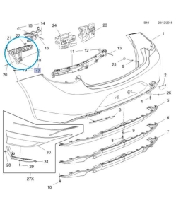 Prowadnica tylnego zderzaka Insignia hatchback