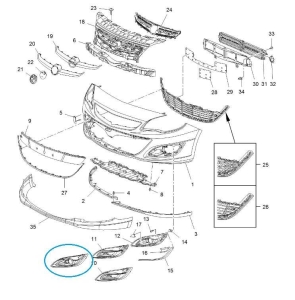 Wkładka światła przeciwmgielnego Astra J