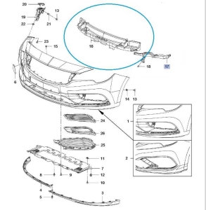 Pochłaniacz udarów przedniego zderzaka Astra K