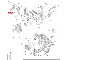 Prowadnica łańcucha rozrządu Opel 2,8; 3,2