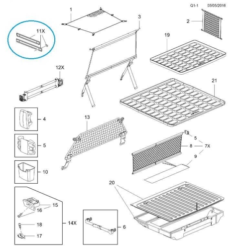 Zestaw szyn bocznych flexorganizer