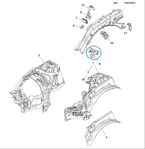 Wspornik przedniej szyny Astra K