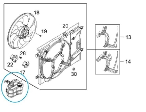 Zbiornik płynu chłodzącego Corsa D