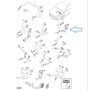 Wąż nagrzewnicy wlot Astra H