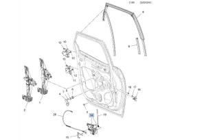 Zamek drzwi tylne prawe Opel Meriva b