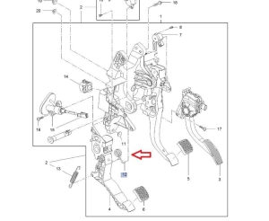 Sprężyna powrotna pedału sprzęgła Opel Mokka