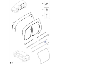 Uszczelka progu Zafira B prawa