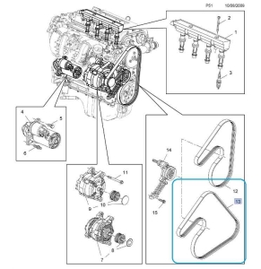 Pasek napędu Astra J 1407mm