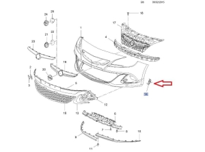 Wspornik zderzaka lewy przód Opel Astra J GTC