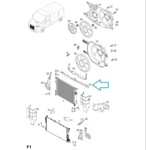 Deflektor chłodnicy, górny