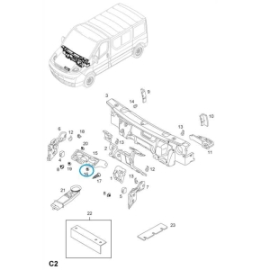 Zacisk ustalający wygłuszenie maski Vivaro A