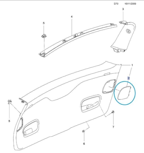 Osłona dostępu do żarówki tylnej klapy Meriva B