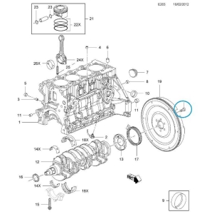 śruba koła zamachowego
