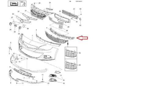 Absorber zderzaka przód Opel Astra J GTC