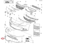 Przedłużenie zderzaka przednie prawe Astra J GTC