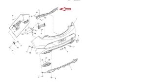 Wspornik środkowy zderzaka tył Astra J GTC OPC