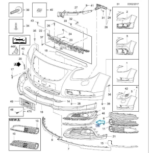 Wypraska chromowa kratki halogenu lewa Opel Insignia po 2014 