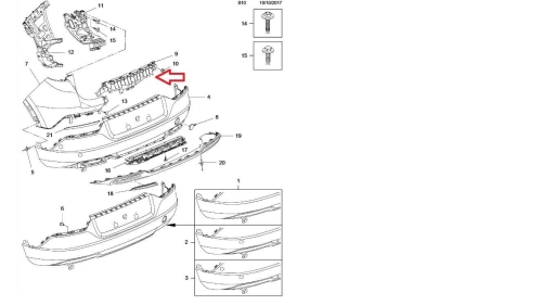 Absorber zderzaka tył Grandland x