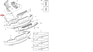Zderzak tył górny lewy Grandland x 