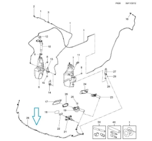Przewód spryskiwacza reflektora Astra J
