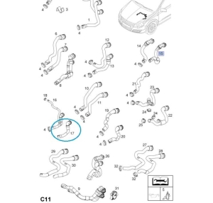 Przewód nagrzewnicy wylot Astra H