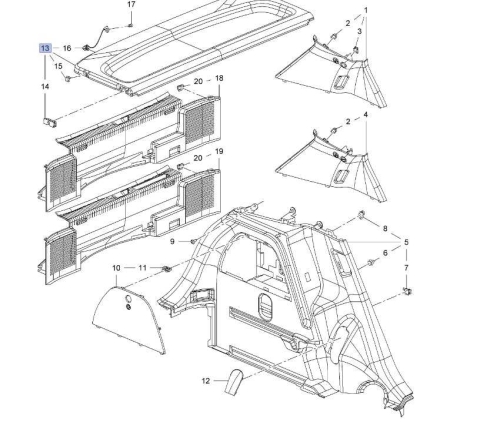Półka tylna Opel Corsa E 5 drzwi