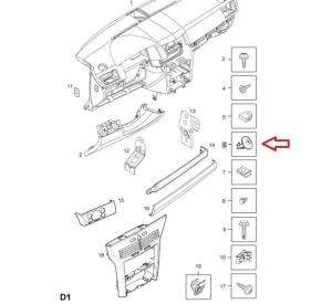 Zacisk wykończenia wnętrza Opel