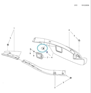 Odbój tylnej półki bagażnika Insignia A