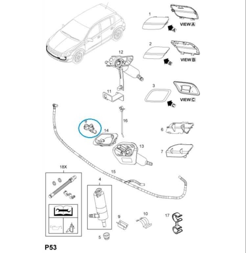 Dysza spryskiwacza reflektora Astra H