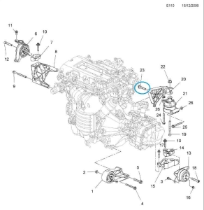Śruba mocująca wspornik silnika Meriva B