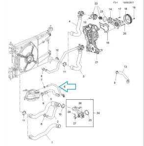 Przewód zwrotny wody Corsa D