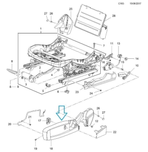 Wykończenie boczne siedziska kierowcy Insignia A