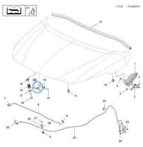 Rygiel zamka maski Corsa E