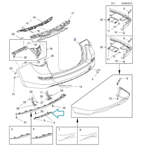 Osłona dostępu do haka holowniczego Astra J