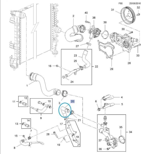 Przewód wlotowy chłodnicy oleju Meriva B