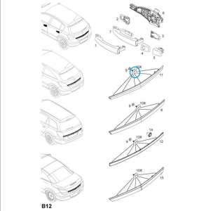 Zestaw śrub klamki bagażnikowych Astra H