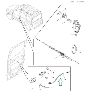Linka sterowania wewn. klamki Combo D