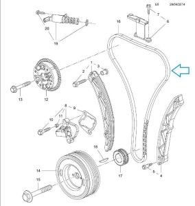 Łańcuch rozrządu Opel Adam 1.0