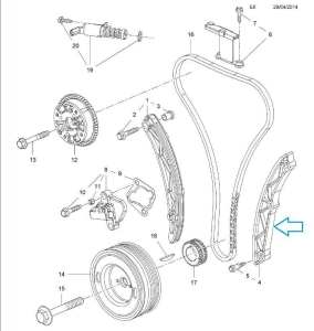 Prowadnica łańcucha rozrządu Opel Adam 1.0