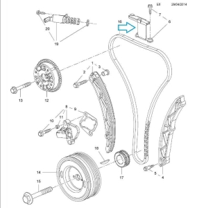Górna prowadnica łańcucha Opel Adam 1.0