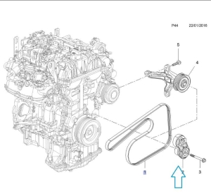 Napinacz paska wieloklinowego Opel Adam 1.0