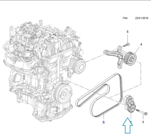Napinacz paska wieloklinowego Opel Adam 1.0