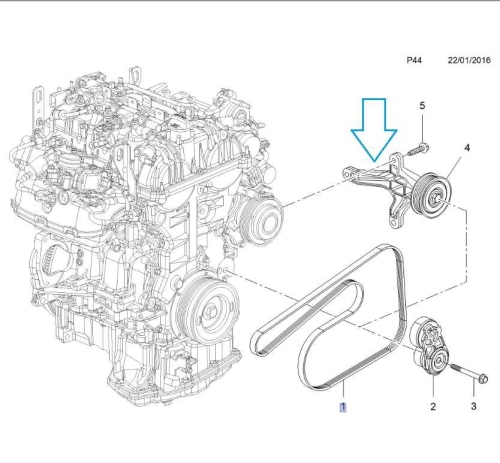 Wspornik paska klinowego Opel Adam