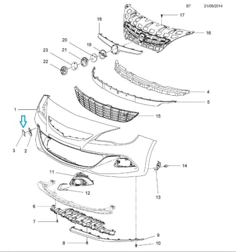 Klapka ucha holowniczego Astra J OPC
