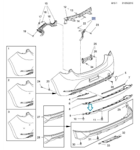 Wkładka tylnego zderzaka Astra J 